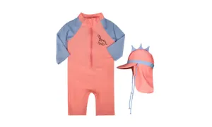 Baby Boys' and Girls' Long-Sleeved Dinosaur Swimsuit