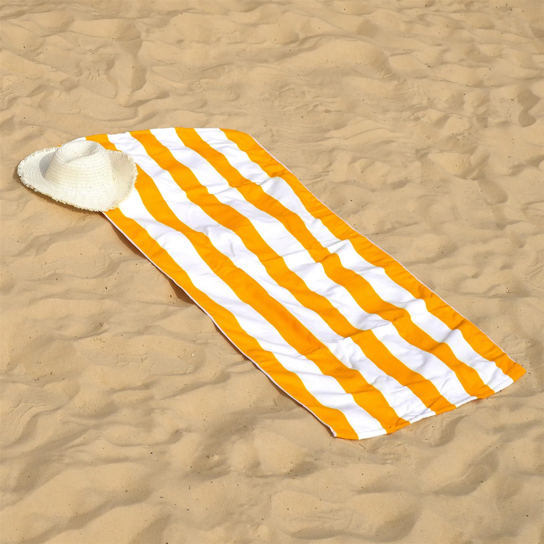 Beach Bath Towel Large Microfibre Orange Striped