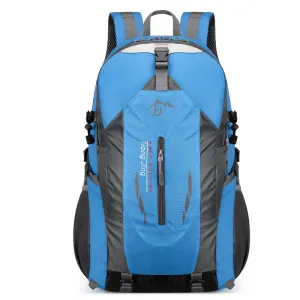 Blue Lightweight Hiking Backpack - Waterproof Outdoor Travel & Camping Bag with Multi-Compartment Design