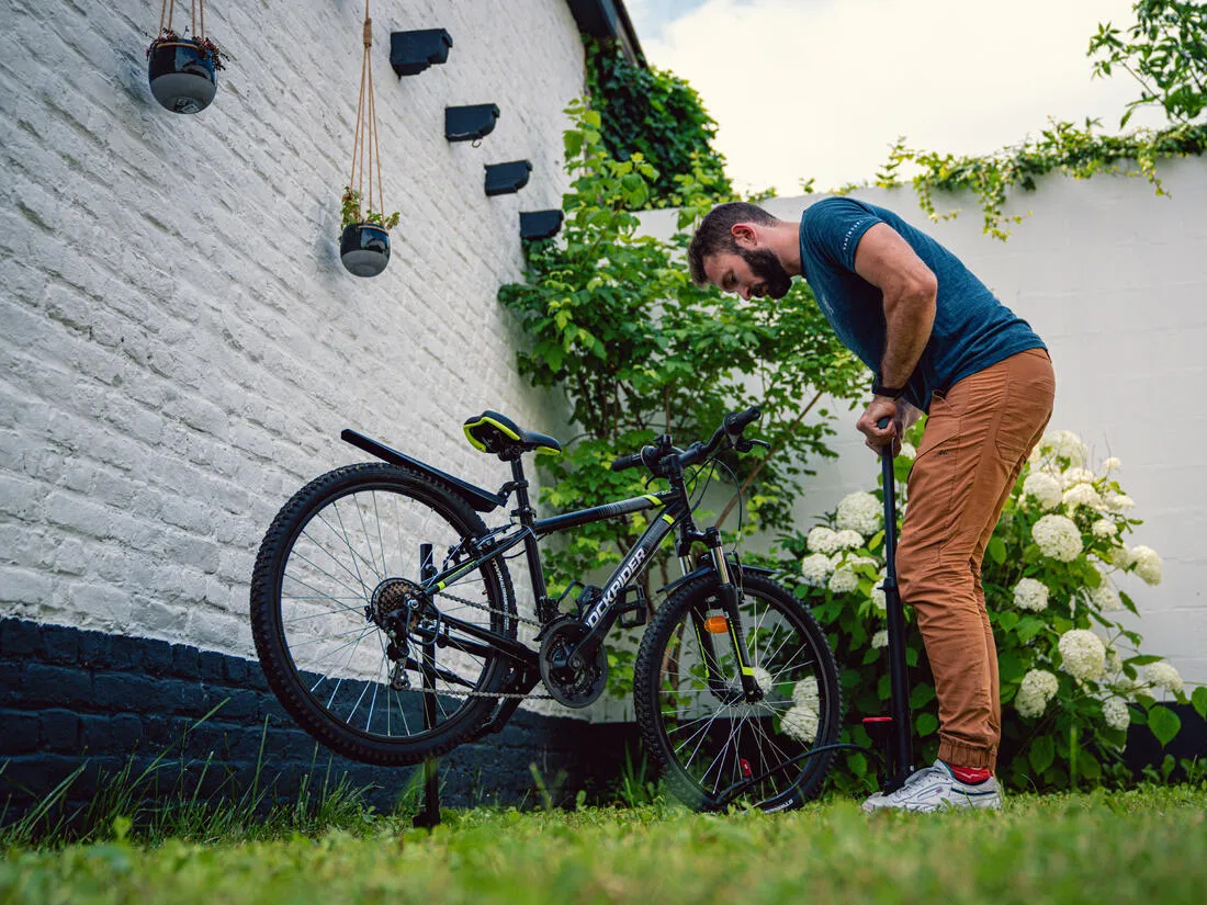 Bomba de aire pie bicicleta Btwin 500