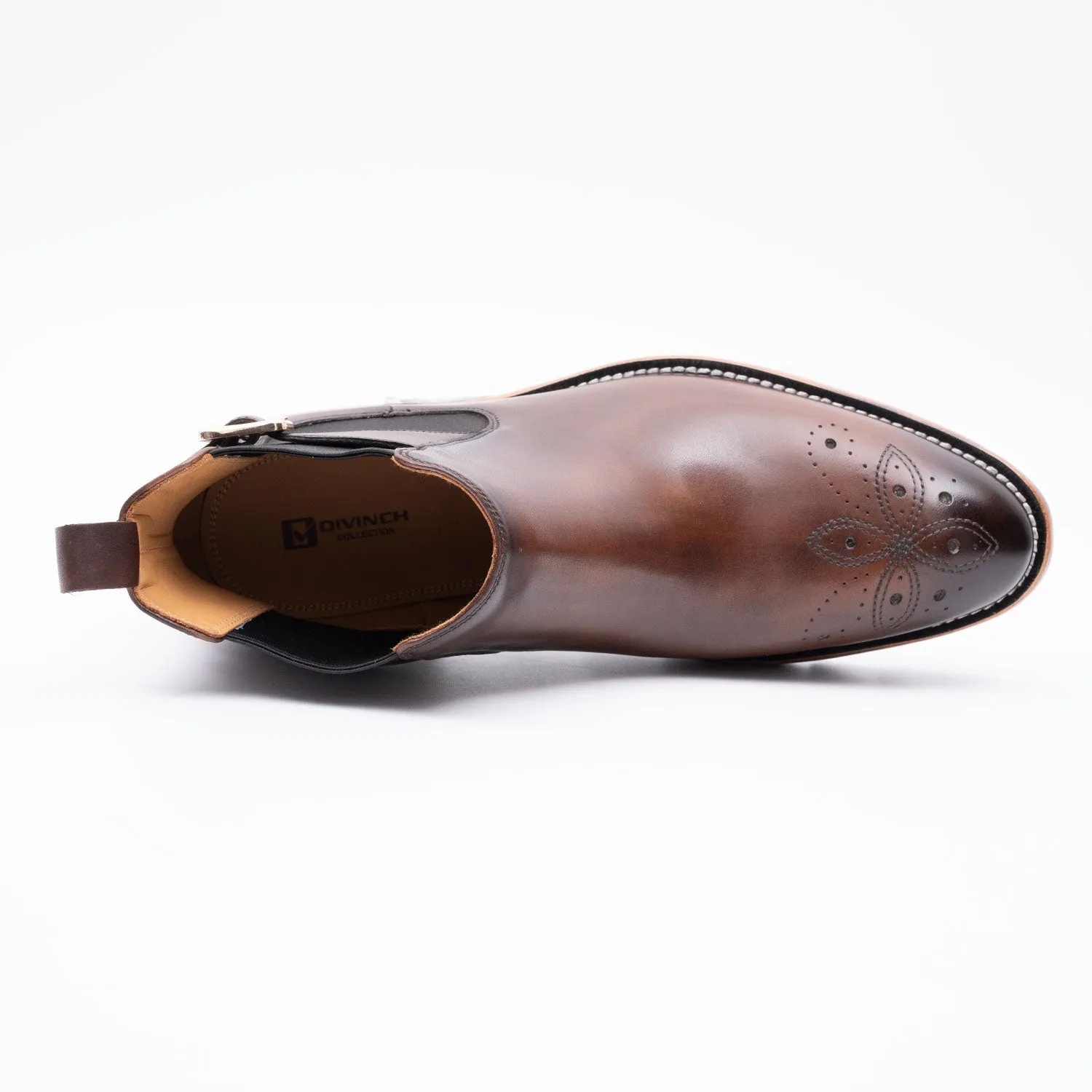 Brogue Chelsea Boots Brown