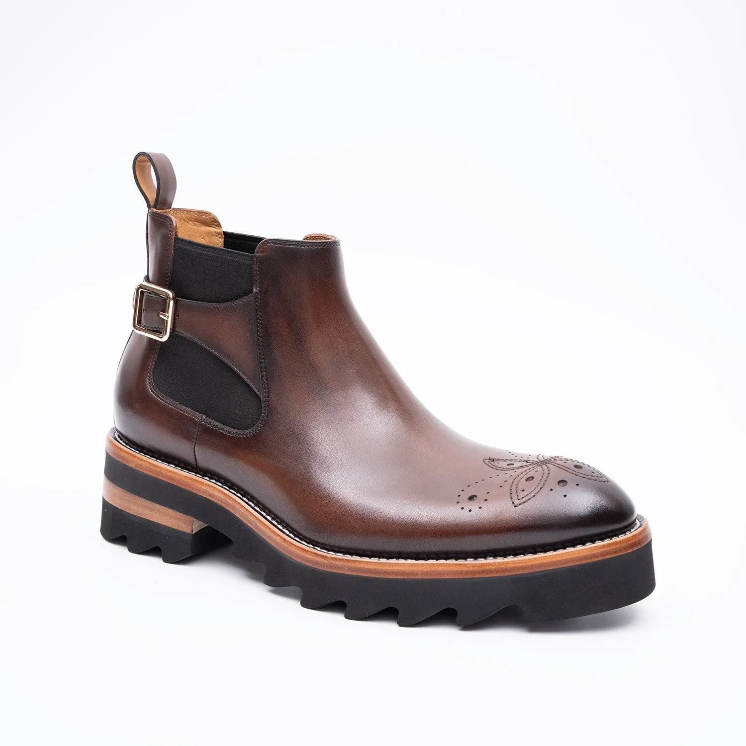 Brogue Chelsea Boots Brown