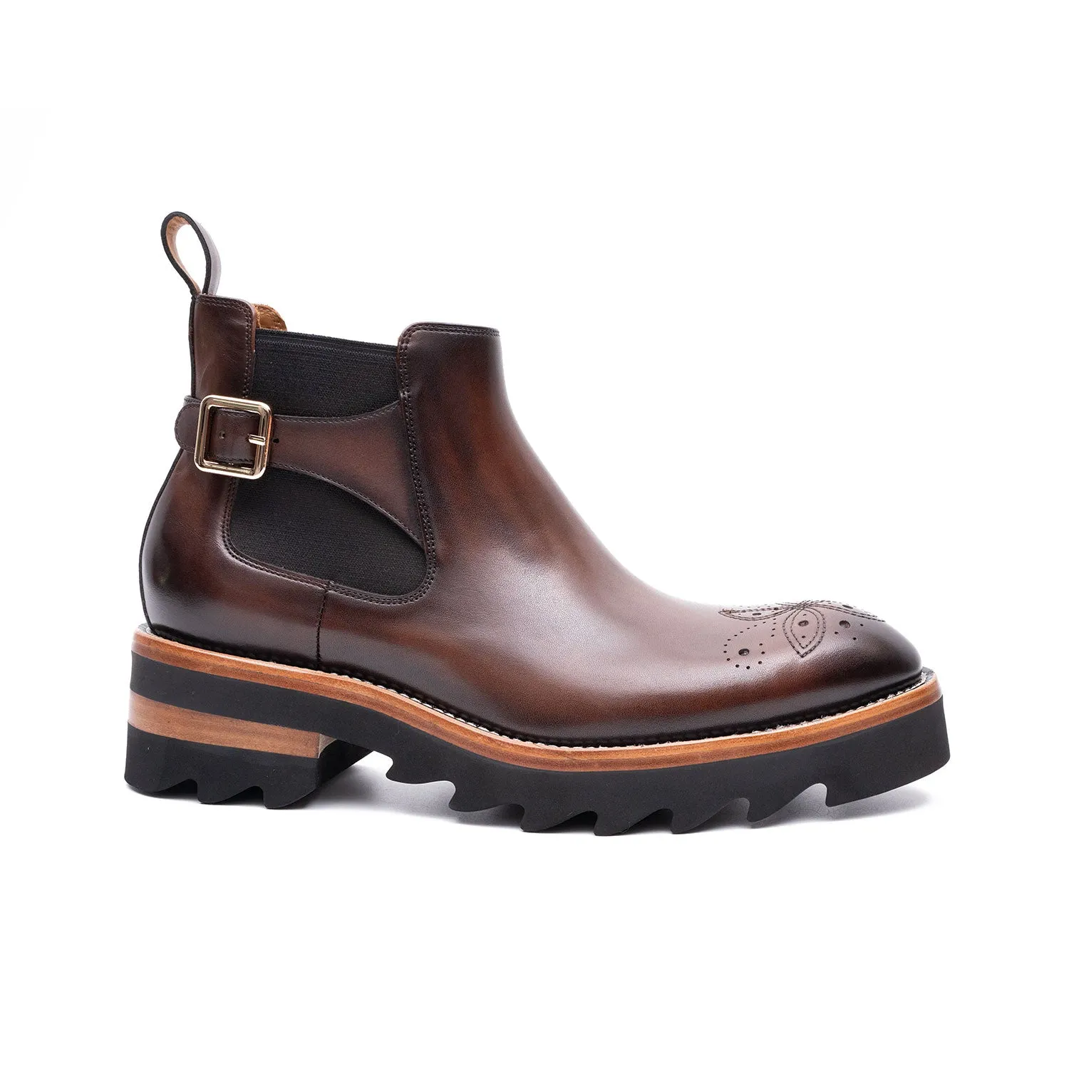 Brogue Chelsea Boots Brown