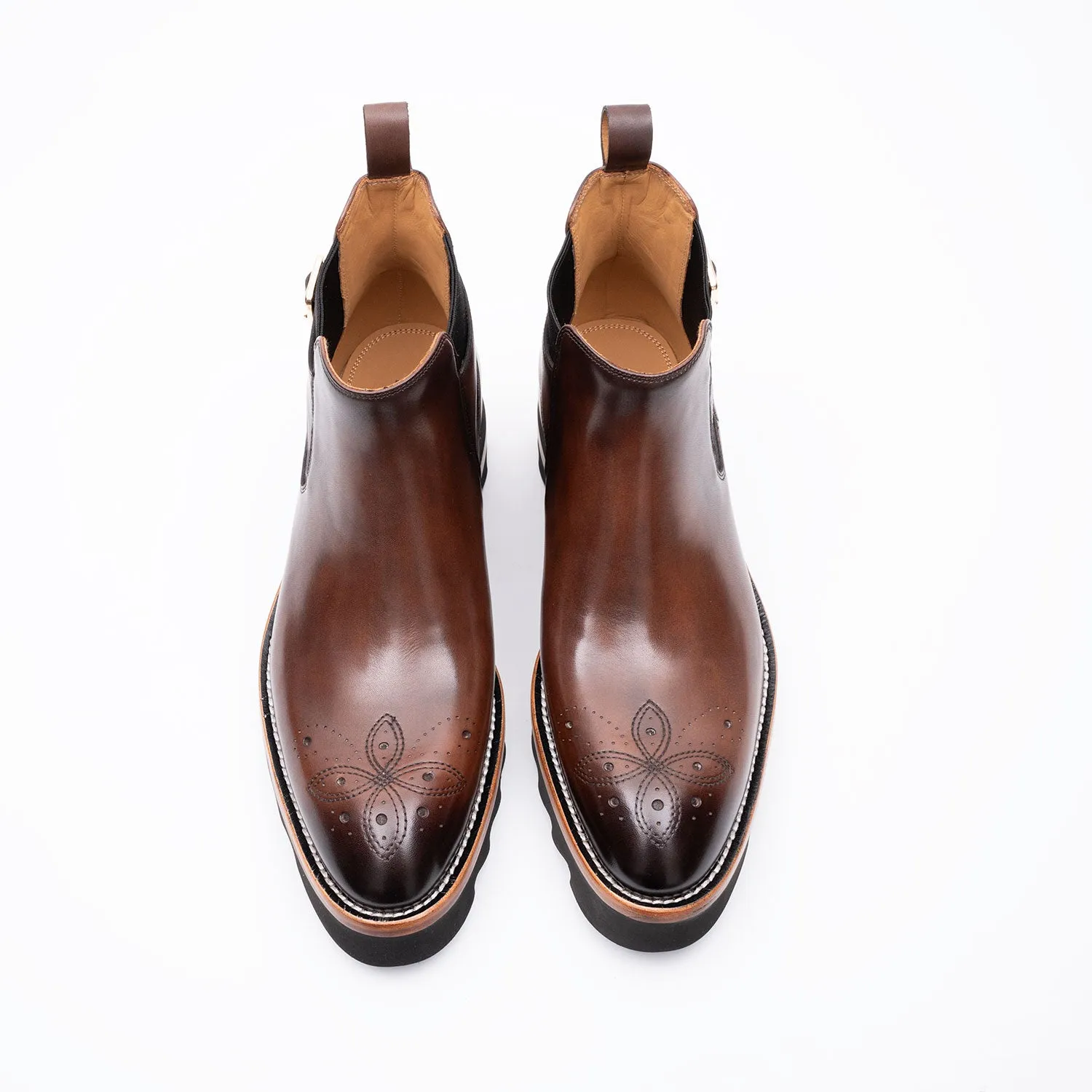 Brogue Chelsea Boots Brown