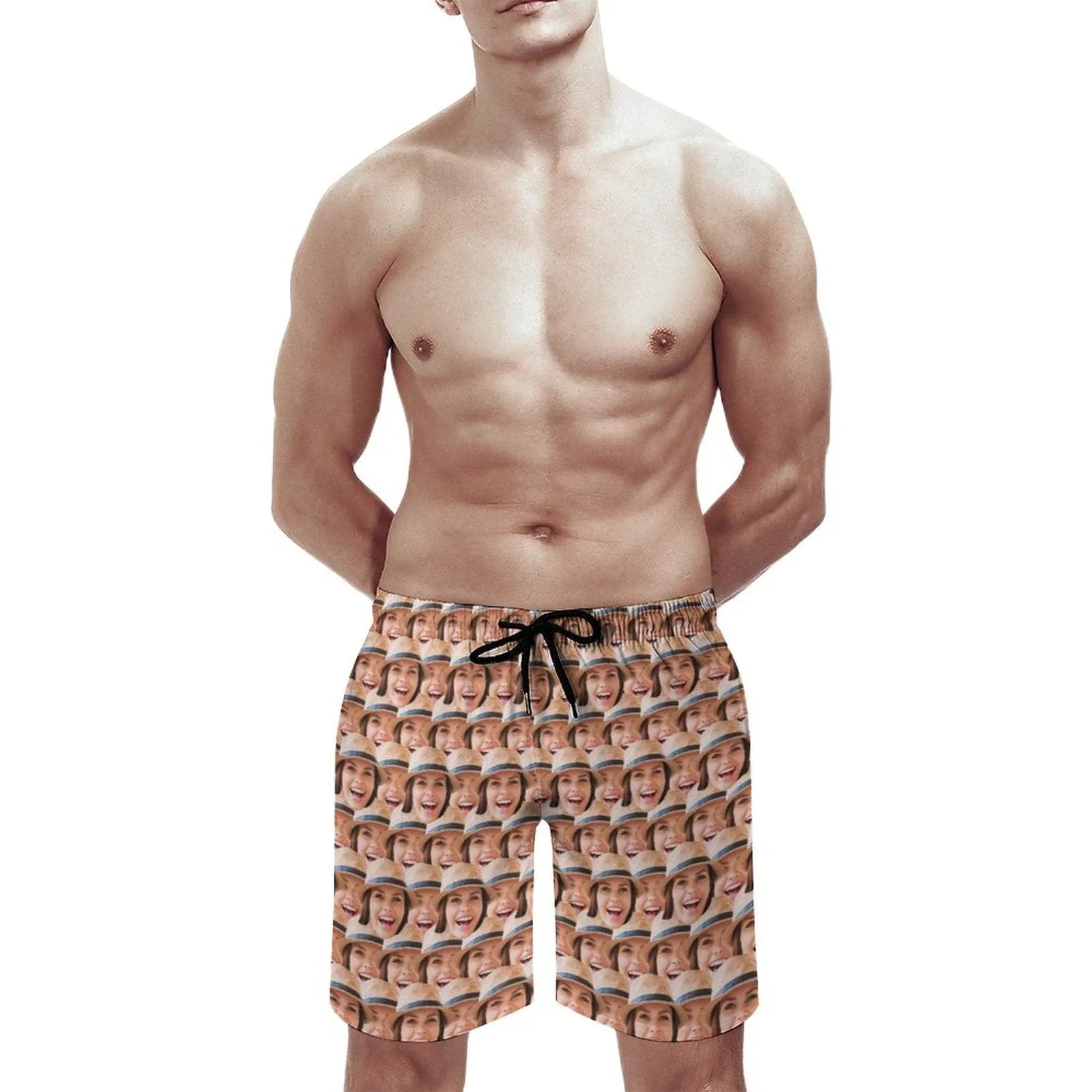 Custom Face Boyfriend/Husband Men's Quick-drying Beach Shorts Personalized Men's Casual Shorts