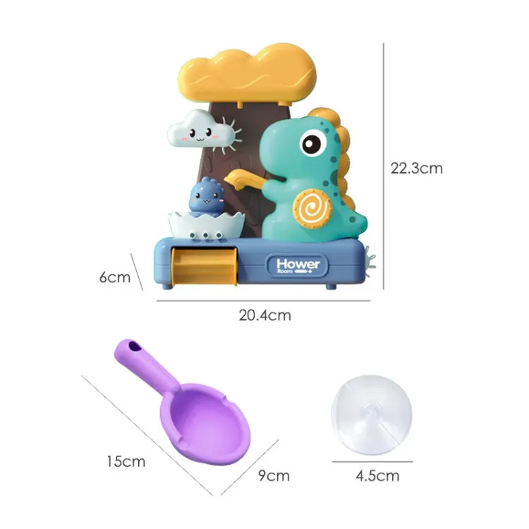 Cute Dinosaur Bathtub Water Toys Spin Water Spray Bath Toys for Toddlers(English Color Box)