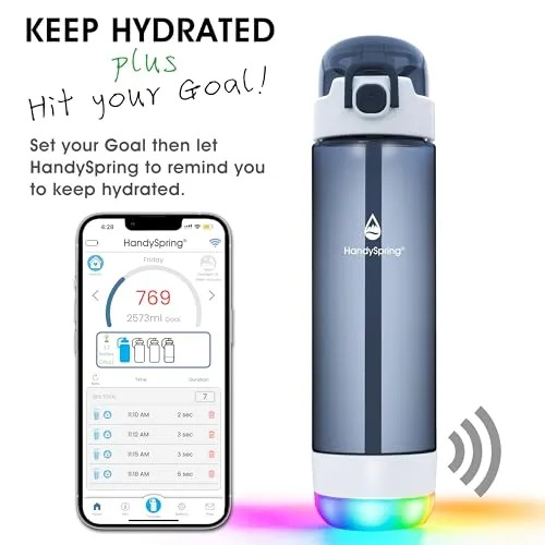 HANDYSPRING Smart Water Bottle with Reminder To Drink Water Lights And Sound