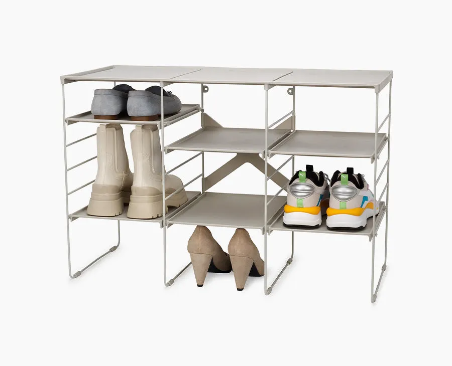 Level™ Plus Large Adjustable Ecru Shoe Rack