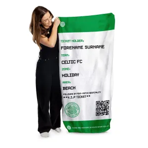 Personalised Celtic FC Ticket Beach Towel