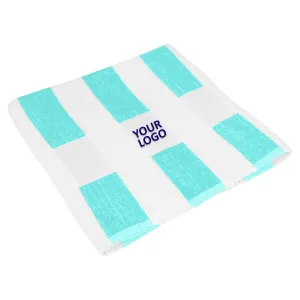 Seaside Beach Towel, We with Light Blue Stripes