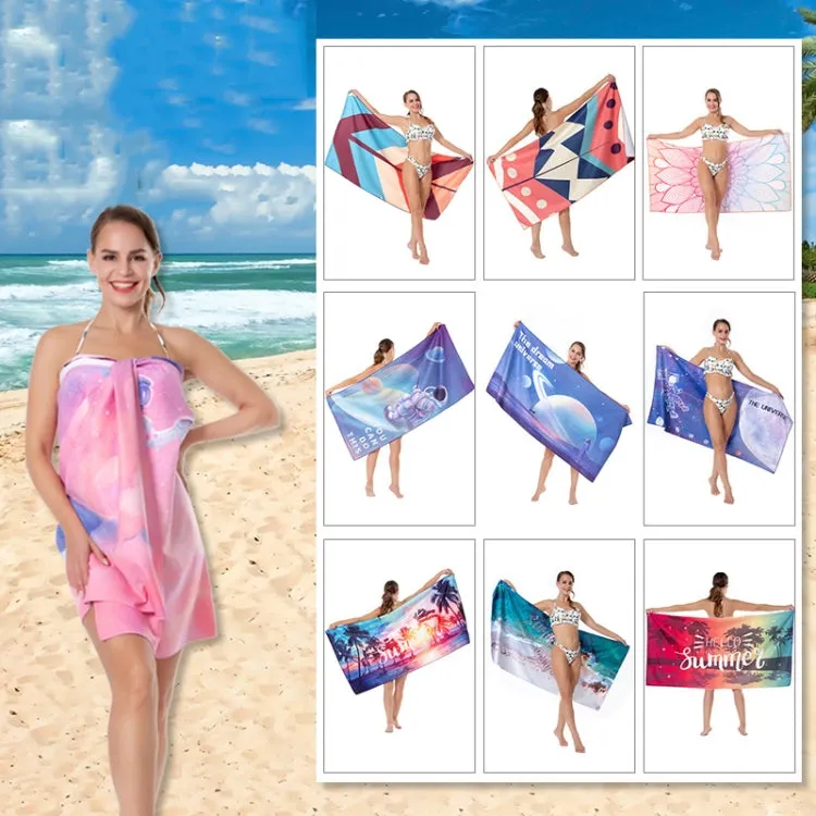 Single Side Printed Swimming Quick Dry Beach Towel, Size: 80x160cm(Bailang Rose)